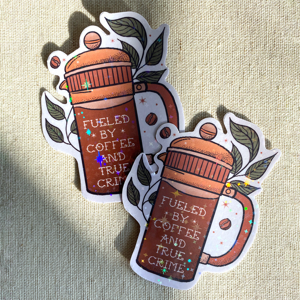 Coffee and True Crime Sticker