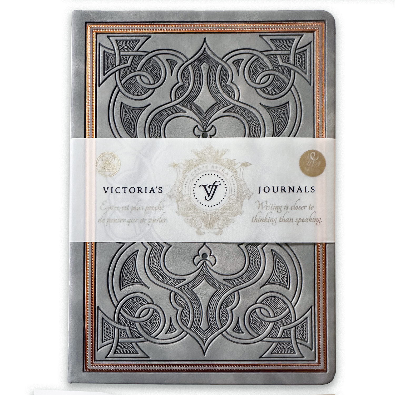 Vintage Renaissance Embossed Journal – Antique Gray