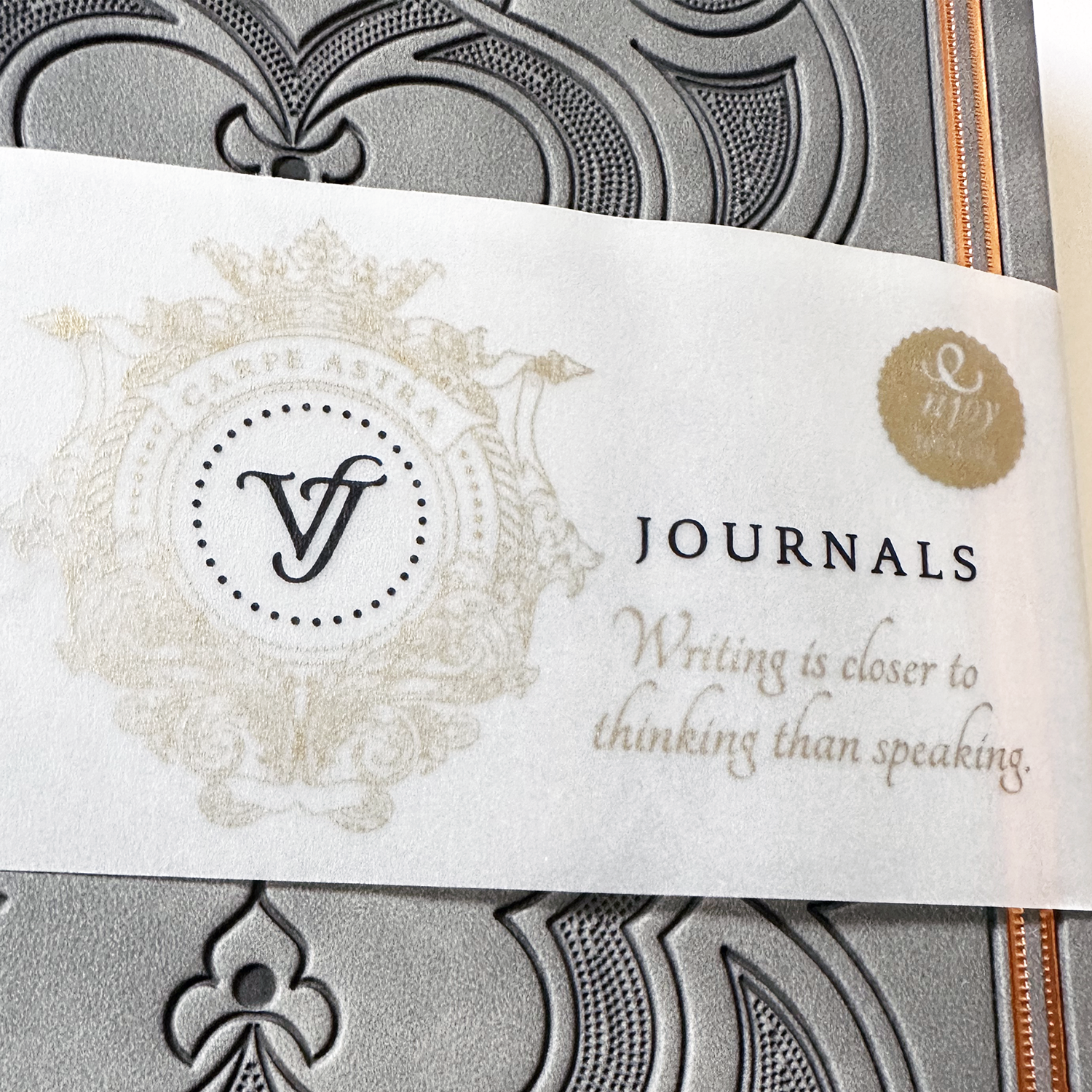 Vintage Renaissance Embossed Journal – Antique Gray