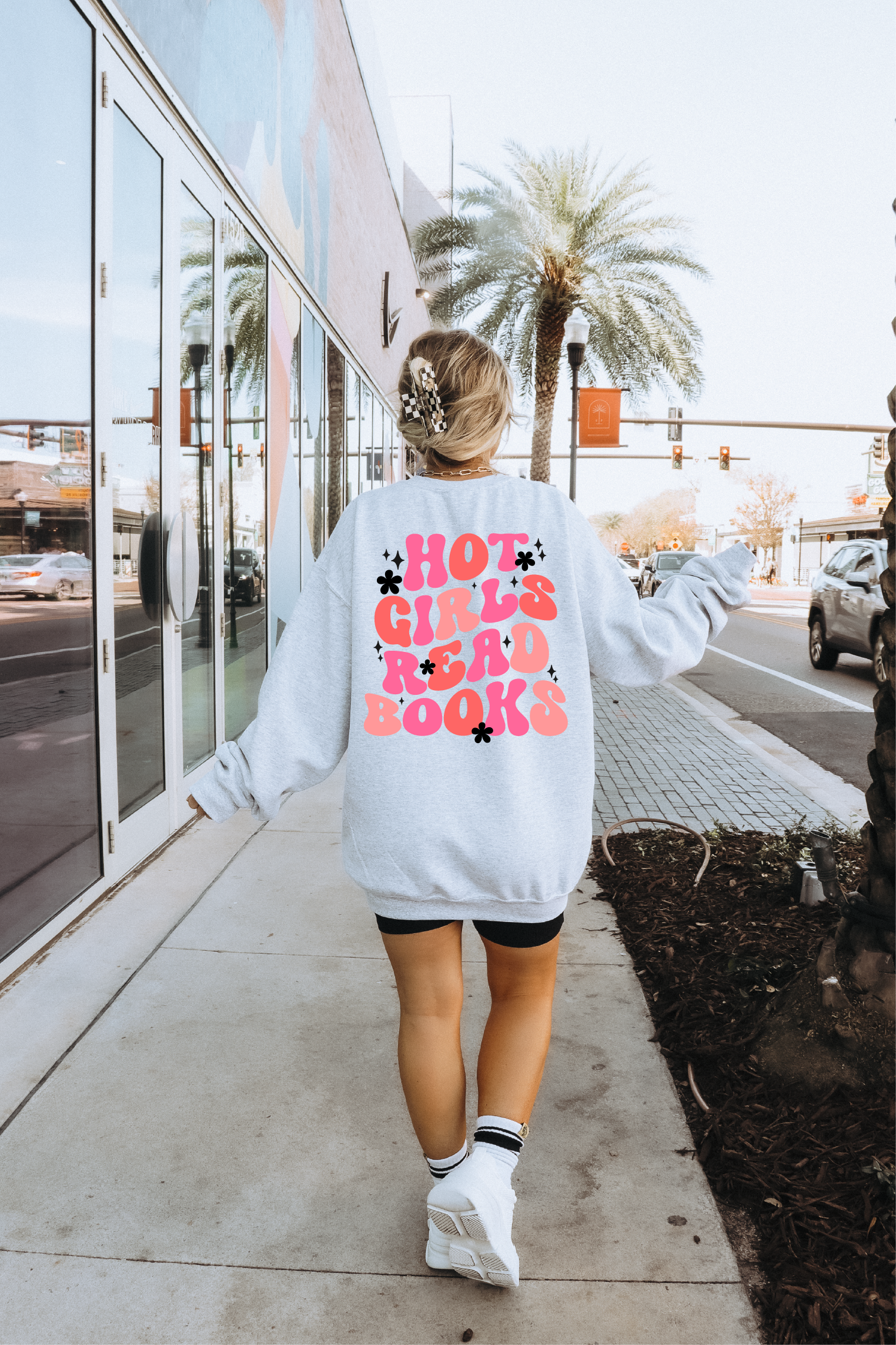 Hot Girls Read Books Unisex Crewneck Sweatshirt | Bookish Apparel