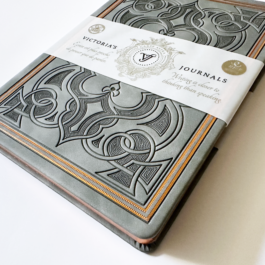 Vintage Renaissance Embossed Journal – Antique Gray