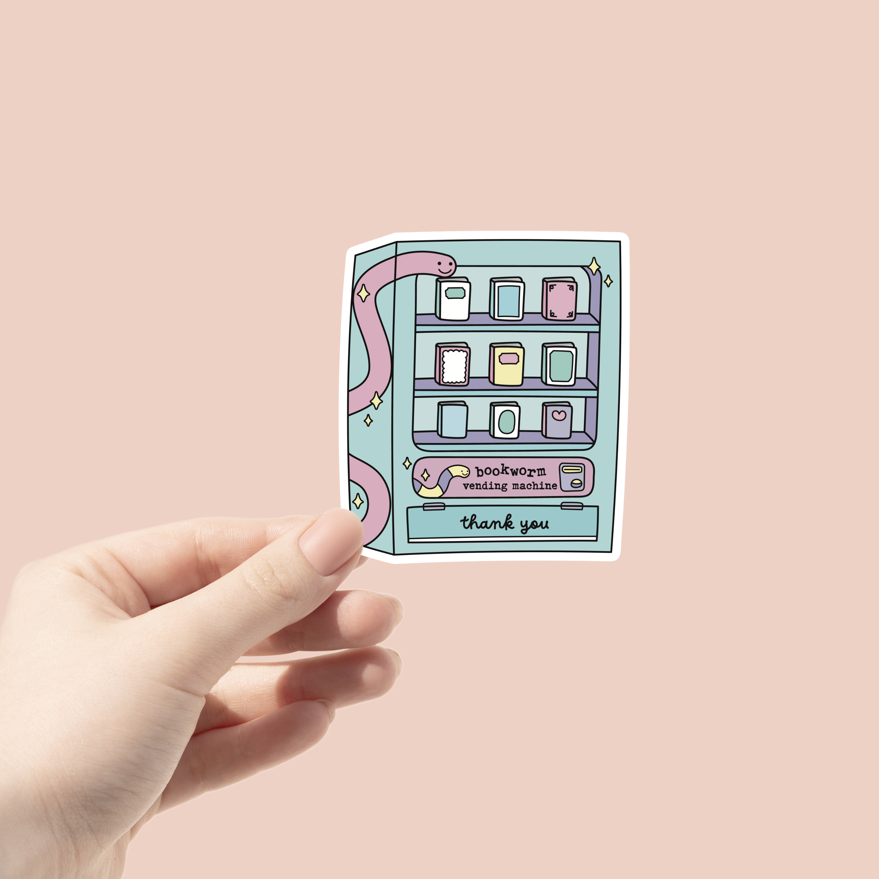 Bookworm Vending Machine Sticker