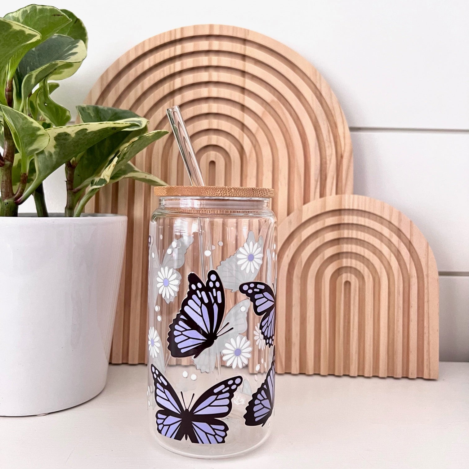 Butterfly Glass Cup