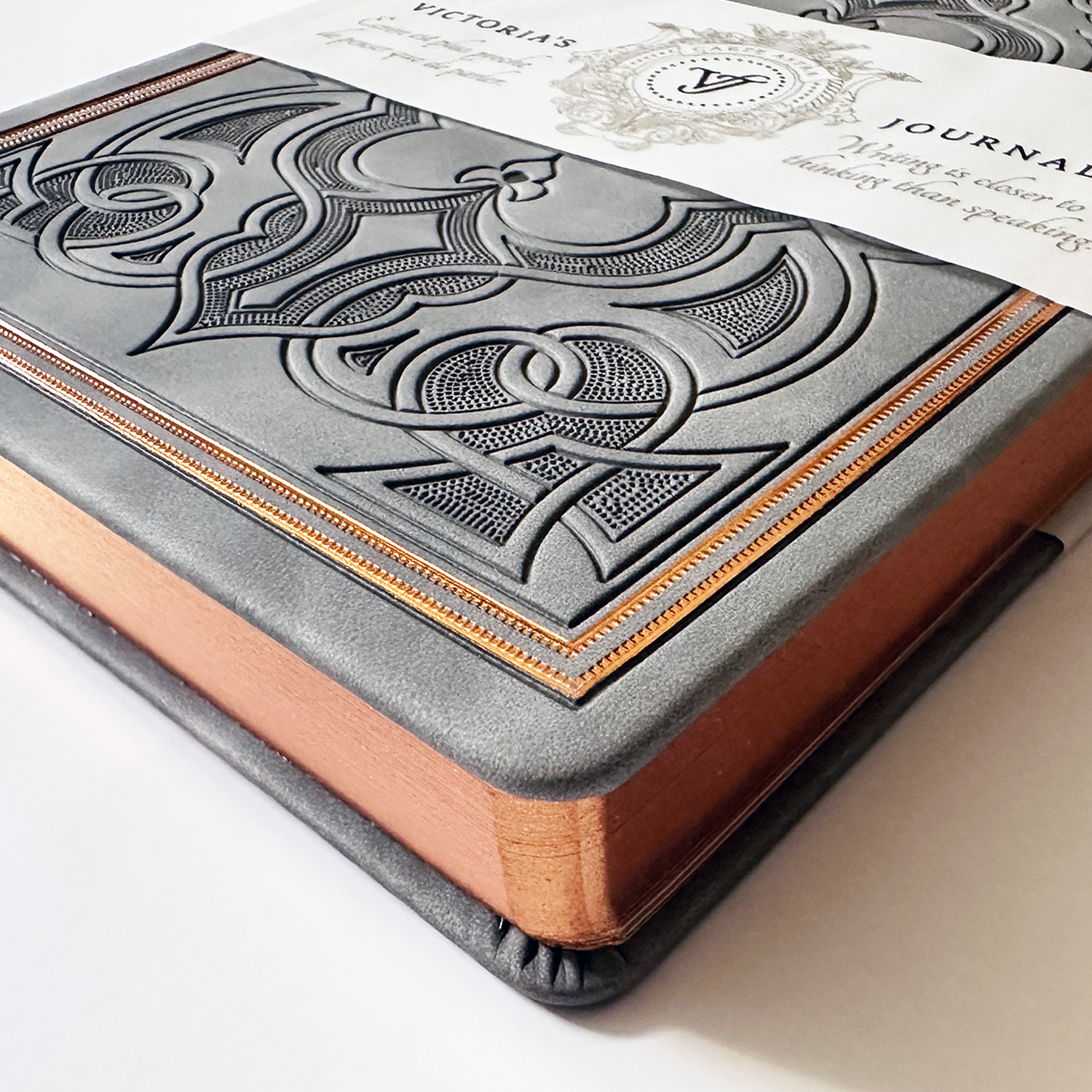 Vintage Renaissance Embossed Journal – Antique Gray
