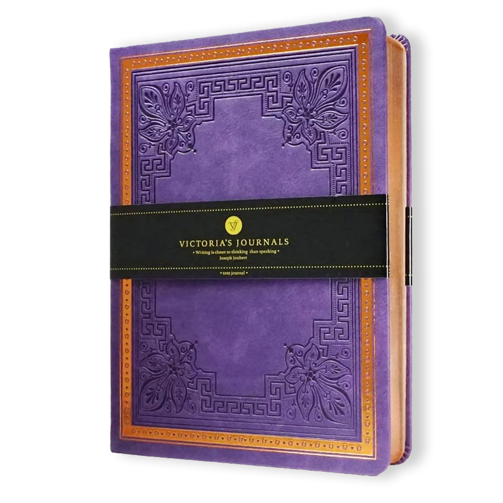 Victoria's Journals Antique Style Diary Hard Cover (Purple)